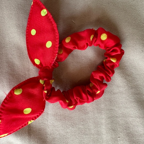 Red and yellow polka dot hair tie! New! - Picture 4 of 5